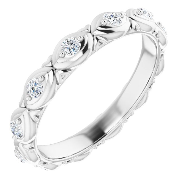 0.36 ct. Round Diamond Floral Design Eternity Band-VIRABYANI